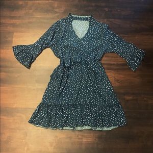 Polka Dot Bell Sleeve Party Dress